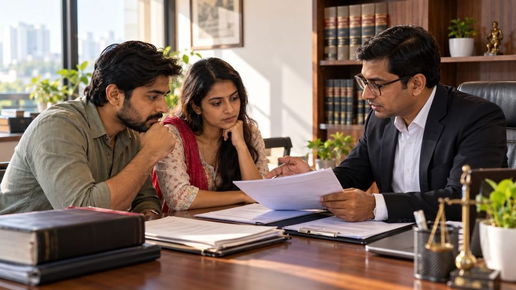 Couple consults lawyer on Gujarat UCC 2026 marriage & divorce rules